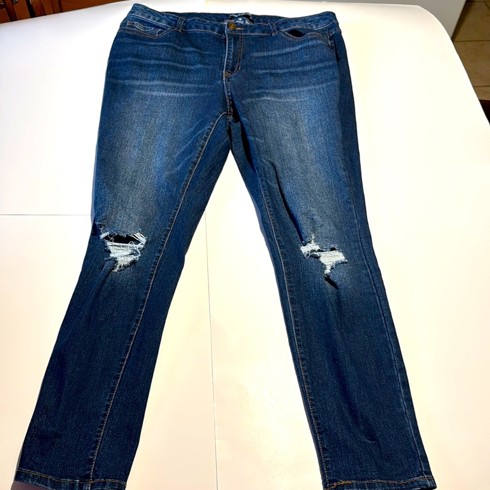 Indigo Fusion blue skinny jeans size 18
